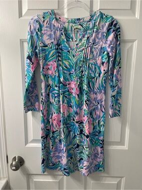 Lilly Pulitzer Multicolor Floral quarter Sleeve V-Neck Dress
